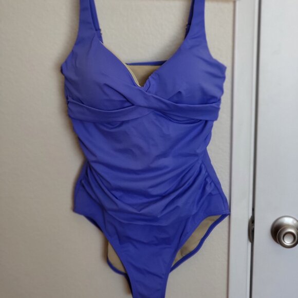 "Iris" ruched tank swimsuit NWOT - Picture 2 of 2
